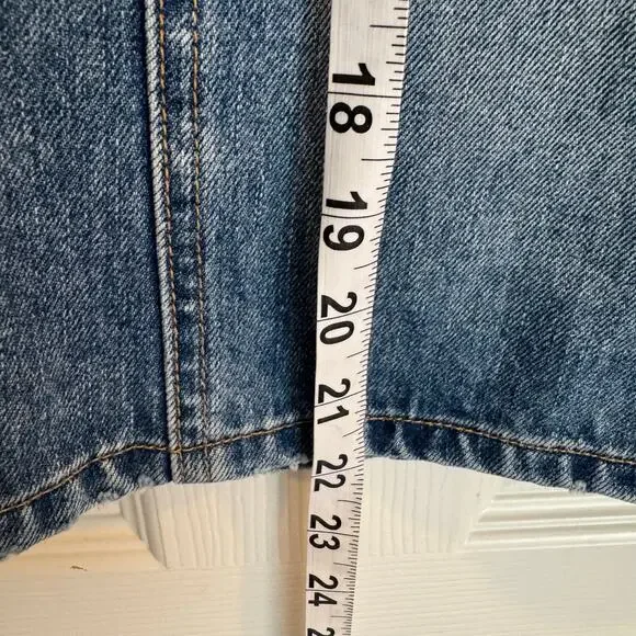 GAP JEANS Y2K DISTRESSED DENIM MIDI SKIRT Size 10 WOMENS A-LINE KNEE LENGTH - Picture 5 of 6